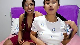 Promiscuous Thai MILF strapon fucking GF