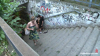 World Famous Dominatrix Down on Her Knees Crawling Naked Through the Streets of Europe