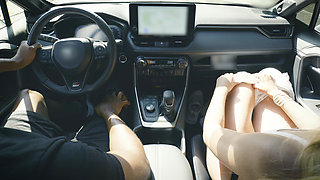 Nikki Has Huge Tits and Sucks the Big Cock in the Car