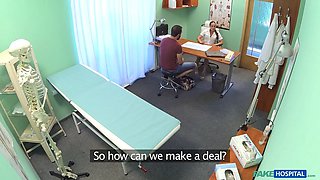 Hot nurse in a narrow fitting uniform gets pounded - faux hospital