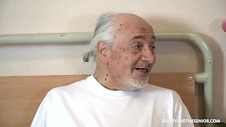 Nurse Nana Garnet Gives Grandpa His Pill With a Deep Throat Blowjob - Young & Old Threesome