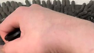 Amateur brunette double toying on webcam
