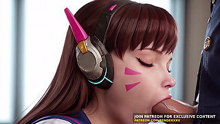 3D Animation : Overwatch - D.va's After School Activities Uncensored Hentai