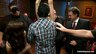 Tall Blonde Amateur Gets Fucked While Wearing Blackout Contact Lenses - She Can't See a Thing!!