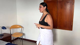 The cleaning girl discovers us and we decide to invite her
