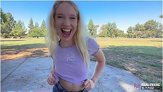 Blonde Teen Kallie Taylor Flashing And Sucking In Public For Her First Casting