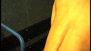 Lovely brunette banged and jizzed on tits in the elevator