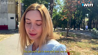 Helped a needy student and fucked her mere pennies -