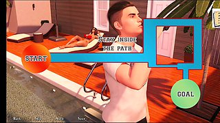 Curvy first-timer in an erotic visual novel adventure