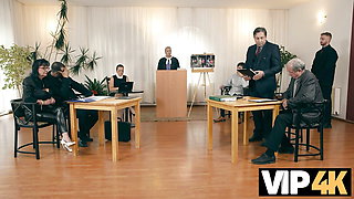 VIP4K. Contempt and Cock in Court