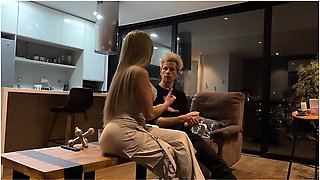 Sugar Daddy And Kyle Stroker In Big Tits And Big Ass Squirts After Strip Games With Her Sugar Stepdaddy