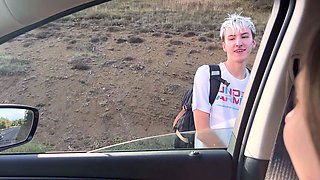 We picked up a cute twink and fucked him in the car with my