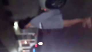 Blonde Amateur Takes Facial Outdoors In Public