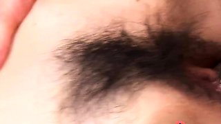Asian milf fucked in hairy pussy hardcore after toying
