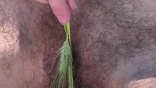 Nudist and nymphomaniac jerking off in the woods