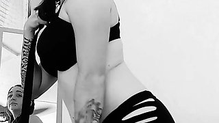 Amateur striptease and Solo masturbation