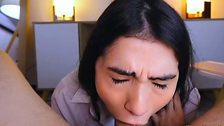 Saliva Dripping Down Her Chin While She Takes It All