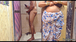 POV Indian Stepmom caught in bathroom and having horny feeling in the pussy