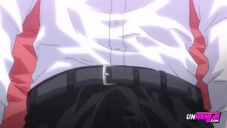 Giant Anime Girl Dominates Submissive Guy - Blowjob & Creampie Hentai