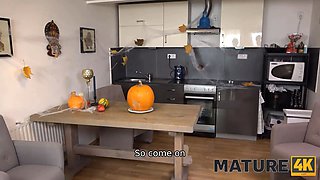Mature4k. mature girl makes it with stepson on occasion of halloween