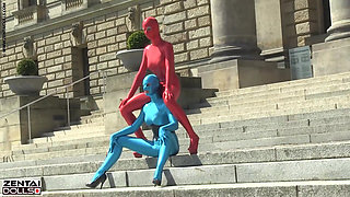 Zentai Models in the City