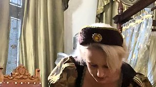 European busty blonde Tarra White masturbating