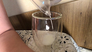 A Glass of Breast Milk for Me and a Pussy Full of Cum for My Lovely Wife
