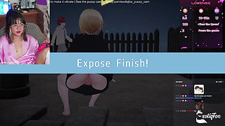 ExotiqFox Nerdy Asian Gamer Girl Shows the World her Pussy in a Hentai Flashing Game Japanese Hentai Game Masturbation