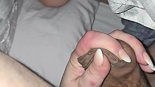 Step mom allergic reaction of step son dick while handjob his dick
