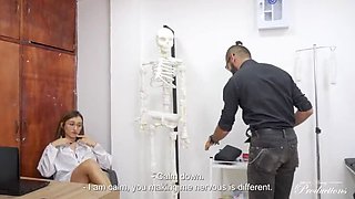 Doctor Dani Clark fucks patient's huge cock and boyfriend's dick in wild threesome with Filip Baco and Leela Moon