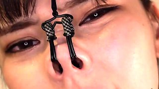 Japanese babe toys pussy