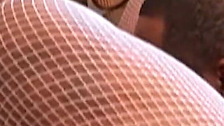 A Tattoed Horny Black Girl Gets Her Pussy Destroyed by Her Friends Big Black Cock.