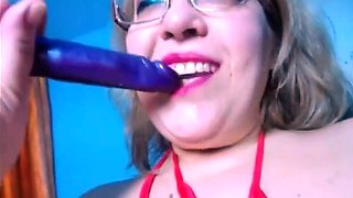 Amateur BBW Milf mit BBC auf Webcam