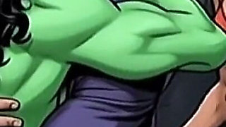 Naked Witch with Big Green Ass at Halloween Party Seduces Men for Sex