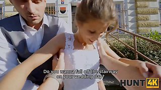 Steve Q & Lucas get down and dirty with Sarah Kay's wedding dress & shaved pussy