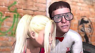 Young virgin roller gets fucked by a big black cock outdoor
