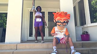 Ebony Tessa Thomas's Hardcore Hustle at PornDudeCasting Olympics!