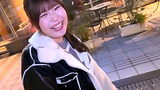 Small titted asian beauty giving blowjob