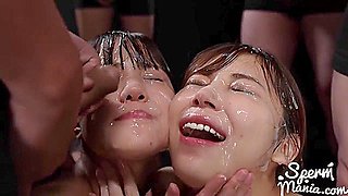 Aya Komatsu & Nagi Tsukino Asian Bukkake