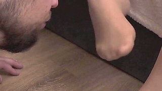 Mistress with a Strap-on Demands Foot Worship