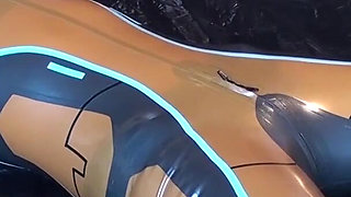 Latex Danielle is attached to the bed and masturbated with the massage vibrator