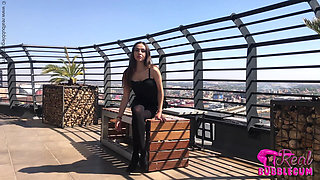 Sexy Contortion Model Stretching Outdoor
