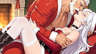Naughty Santa Punishes Submissive Mrs. Claus On Christmas Night - Hentai Anime