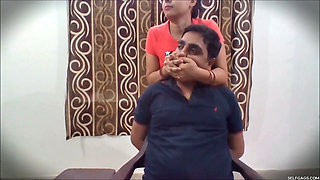 Lazy Husband Punished with Gagging