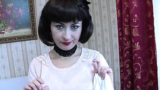 Wanilianna Solo Masturbation in Blue Nylon Stockings - Amateur Creamy Orgasm