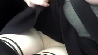 Stockings & Seatbelts Masturbation