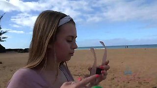 Jill Kassidy: Amateur Footjob at the Beach! (POV Exhibitionism)