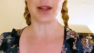 Cumshot amateur MILF suck and jerks dude in the bedroom