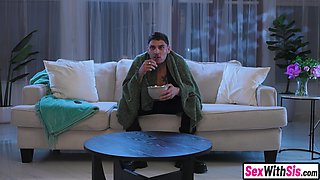 Bossy stepsister makes stepbro rail her