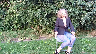Sexy Mature Woman in Sheer Leggings.
